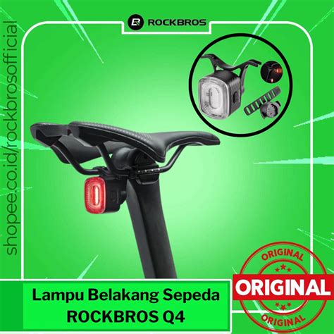 Jual Lampu Belakang Sepeda Rockbros Q4 Bicycle Cycling Rear Tail Smart