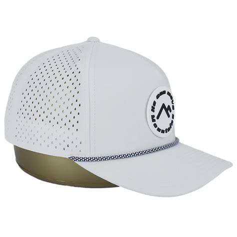 High Quality Custom 5 Panel Rubber Pvc Logo Rope Baseball Cap