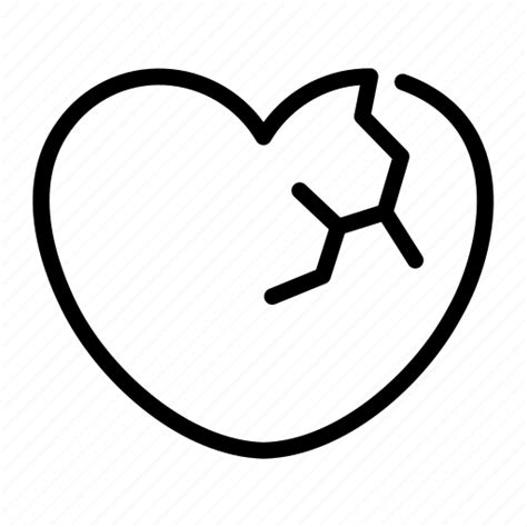 Broken Heart Cracked Love And Romance Relationship Icon