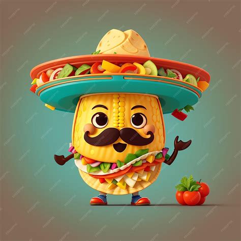 Premium Photo Taco Mustache Mascot Cartoon Vector Icon Illustration