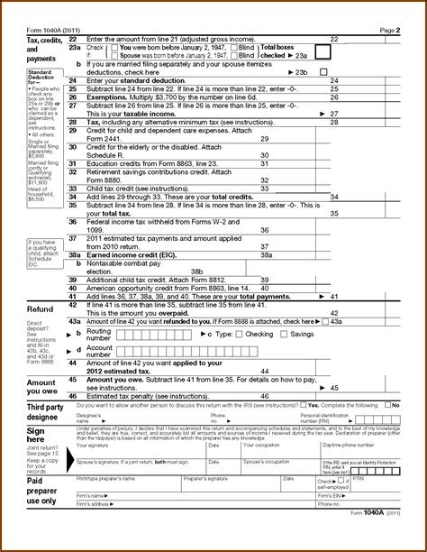 Printable Form 1040a