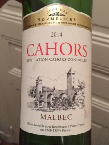 Club Des Sommeliers Cahors Malbec Vivino Us