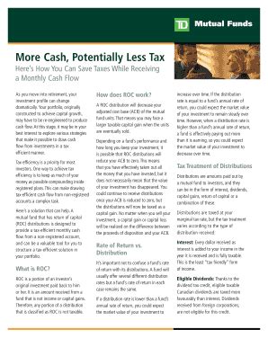 Fillable Online Td Mutual Funds Article More Cash Less Tax Managed