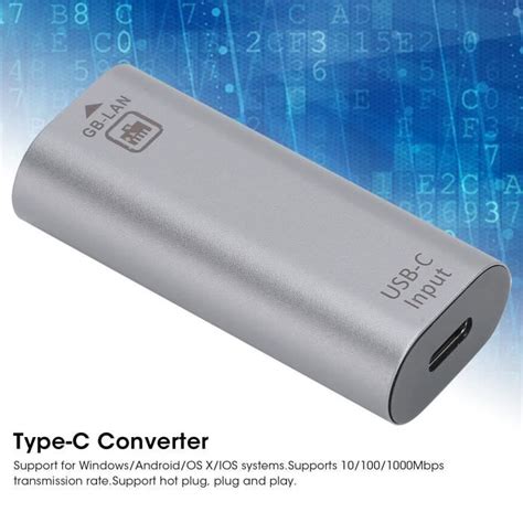 Tmishion Convertisseur Type C Femelle Vers Port R Seau Rj Gigabit