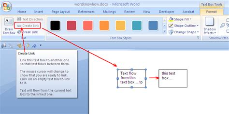 Flow Text From One Text Box To Another Ms Word Know How