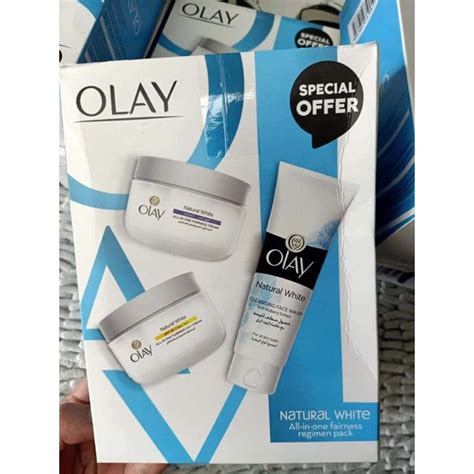 Olay SET Natural White All In One Fairness Regimen Pack Shopee