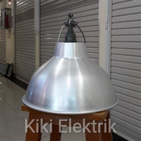 Jual Kap Lampu Gantung Industri Silver Diameter 35 Cm Fitting Gantung