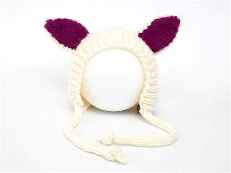 Bunny Pixie Bonnet Hat Knitting Pattern Ribblr