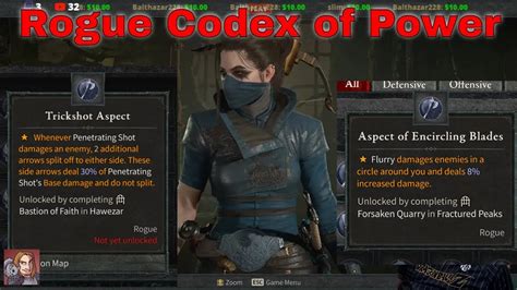 Diablo Iv Beta Rogue Codex Of Power Entries Legendary Affixes Youtube