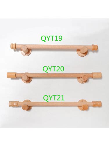 Qyt19 Natural Wood Curtain Rod Beech Singledouble Wooden Poles