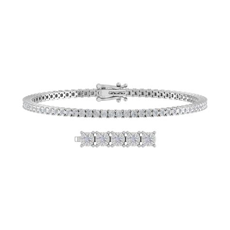 0 88 Carat Diamond Tennis Bracelet In 925 Sterling Silver 7 5 Inch