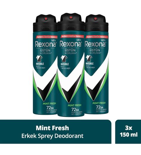 Rexona Men Erkek Sprey Deodorant Natural Fresh Mint Ml X