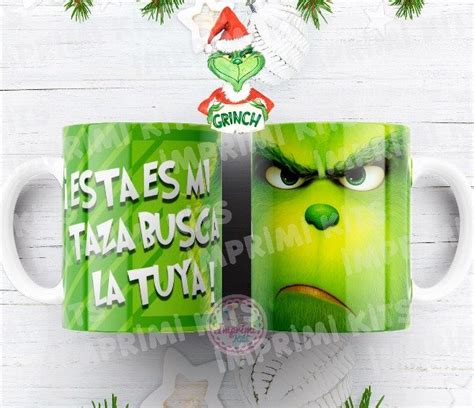 Plantillas Tazas Navidad Grinch Dise Os Sublimar Tn Imprimikits