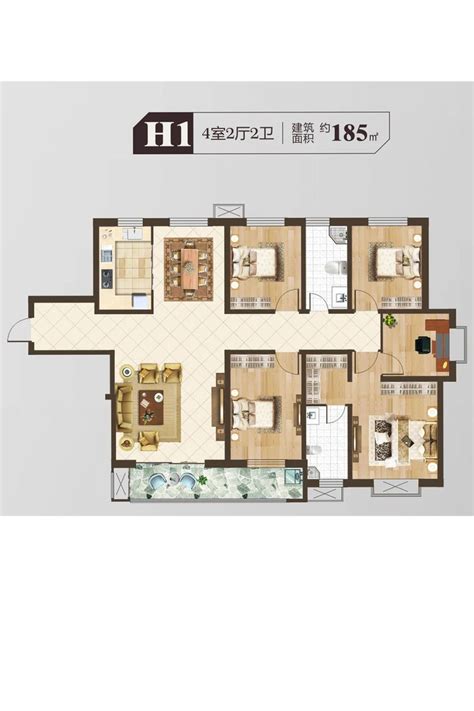 四季城185㎡户型图新乡四季城4室2厅1卫、1850平方米户型图 吉屋网