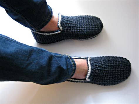 Felt Soles Crochet Slippers House Slippers Men Loafers - Etsy