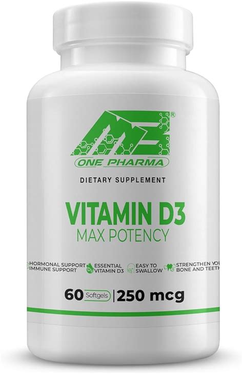 Vitamin D3 Max Potency Dietary Supplement Immune Hormonal Muscle