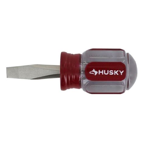 Husky 1 4 In X 1 1 2 In Square Shaft Stubby Slotted Screwdriver With Butyrate Handle 20117720