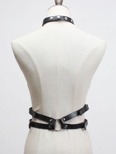 Black Gothic Punk Pu Leather Buckle Belt Harness