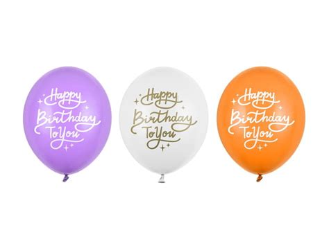 Balony 30 Cm Happy Birthday To You Mix 1 Op 50 Szt PartyDeco