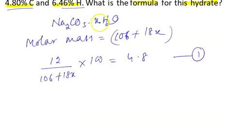 SOLVED: Elemental analysis of a hydrate of sodium carbonate gave 4.80% ...