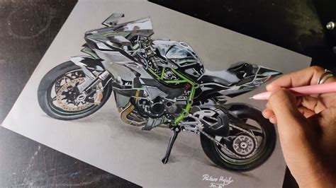 How To Draw Kawasaki Ninja H2r Drawing😲 Highly Detailed Art Work