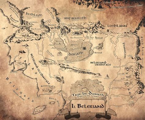 Beleriand Map By LamaArcana Tolkien Kaarten