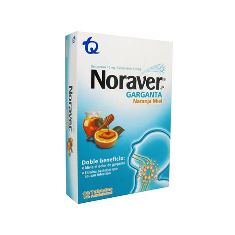 Noraver Garganta Naranja Miel Blíster X 2 Tabletas Masticables