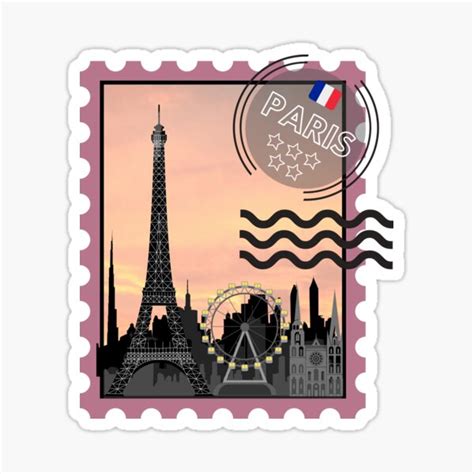 Paris Stamp Sticker By Lmichelle19 Redbubble