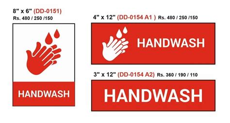 Hand Wash Signage Packaging Type Box Shape Rectangle At Rs 250