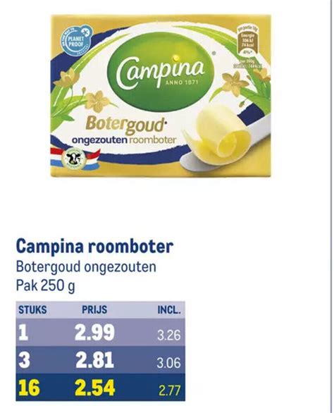 Campina Roomboter Pak G Aanbieding Bij Makro