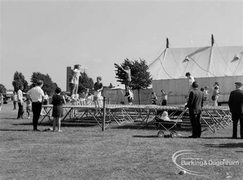 Dagenham Town Show 1970 Showing Trampolining Children And Marquee In