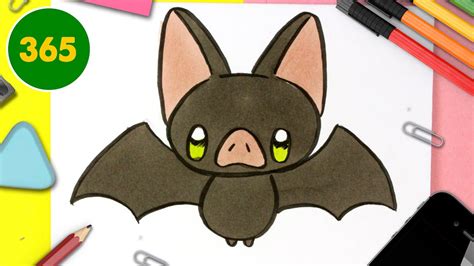 COME DISEGNARE PIPISTRELLO KAWAII Come Disegnare Halloween YouTube