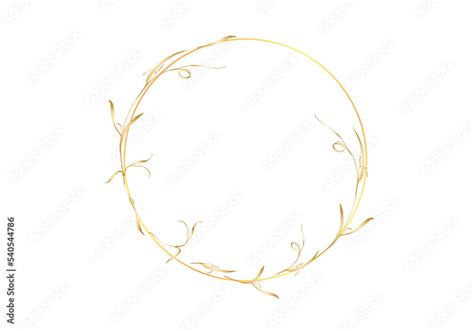 Stockillustratie Flower Foliage Floral Circle Overlays Golden Ring