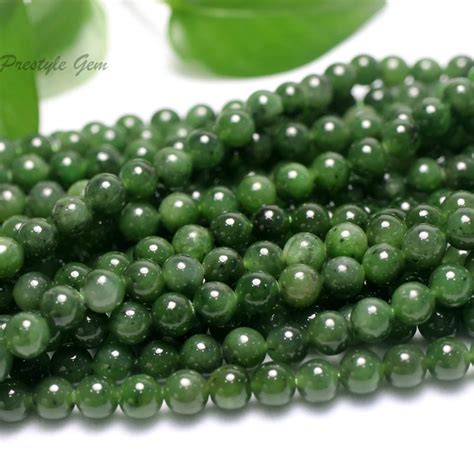 Meihan Wholesale Natural A Russian Jade Smooth Round Beads Stone For