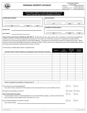 Fillable Online Personal Property Affidavit Fax Email Print PdfFiller