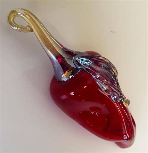 Blown Glass Jalapeno Pepper Red Pepper Art Glass Decorative Etsy Glass Blowing Glass Art