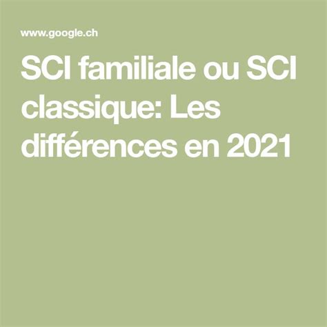 Comment Choisir Entre Une Sci Classique Ou Sci Familiale