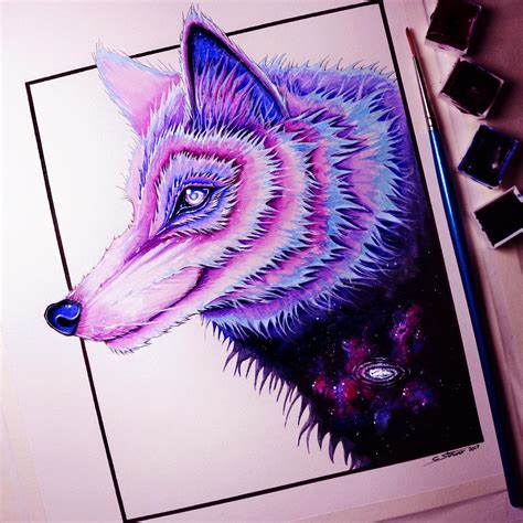 Galaxy Wolf - Painting by LethalChris on DeviantArt