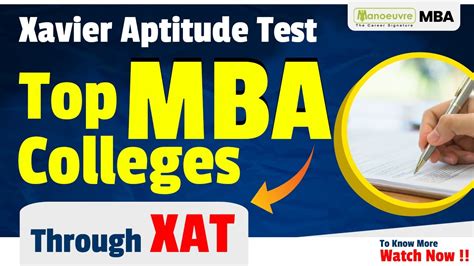 Top Mba Colleges Through Xat Xavier Aptitude Test Xat Score