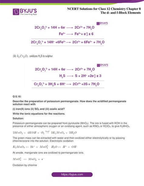 NCERT Solutions For Class 12 Chemistry Chapter 8 The D And F Block Elements