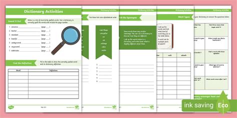 fun dictionary activities