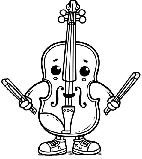 Easy Violin Coloring Page Download Print Or Color Online For Free