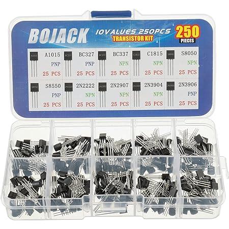 BOJACK 10 Values 250 Pcs A1015 BC327 BC337 C1815 S8050 S8550 2N2222