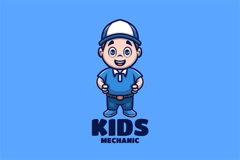 Mechanic Kids Costume Cartoon Logo Graphic by ajiwaluyo88 · Creative ...