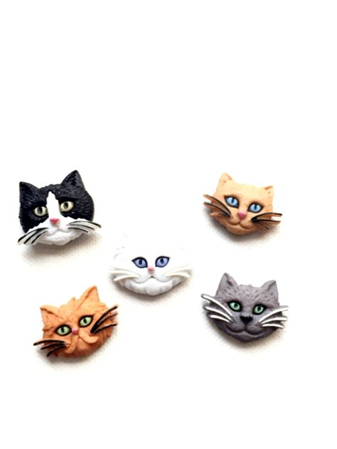 Cat Magnets Cat Heads Face Kitties Kitty Refrigerator Etsy