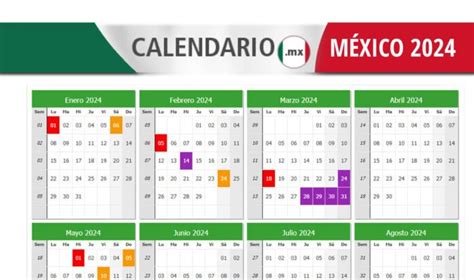 Calendario 2024 Con Dias Festivos Mexico Image To U