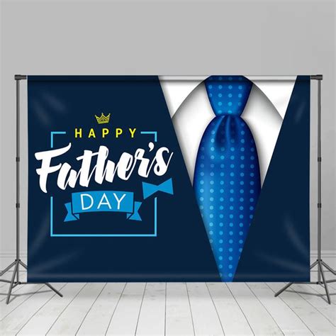 Navy Blue Tie Happy Fathers Day Decoration Backdrop Happy Fathers Day