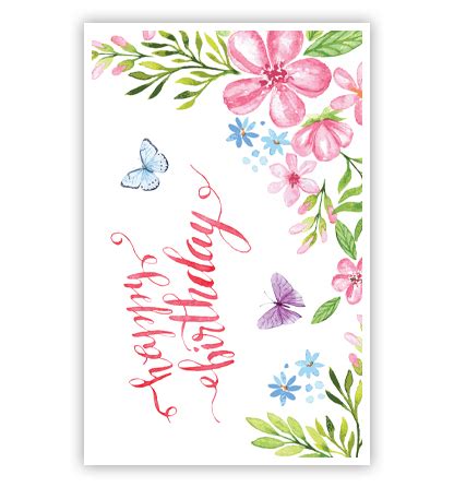 Roze Bloemen En Vlinders PrimeurCards