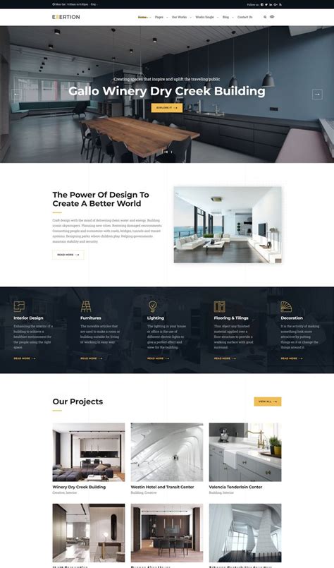 Architecture Interior WordPress Theme Web Design Webdesign Design