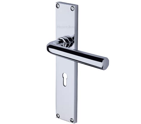 Heritage Brass Octave Door Handles On 200mm Backplate Polished Chrome Vt5900 Pc Sold In Pairs